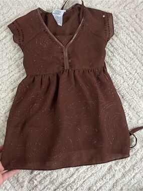 Mary Kate and Ashley Sparkle-Detail Brown Short Sleeve